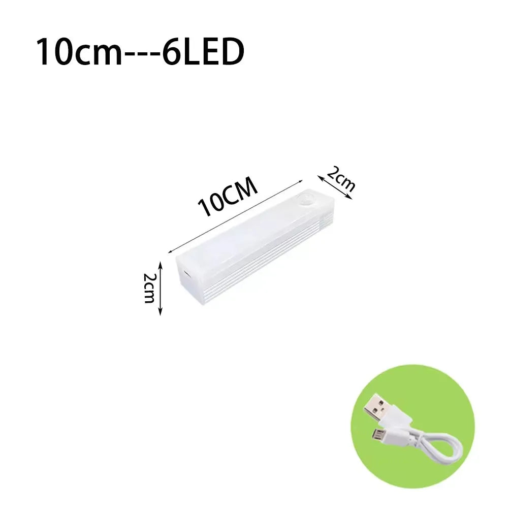 LED Motion Sensor Light Night Light USB under Cabinet Light for Kitchen Cabinet Bedroom Wardrobe Sensor Indoor Lighting